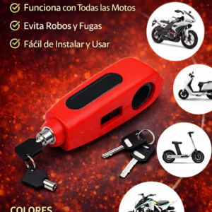 🔒 Candado de Seguridad para Manubrio / Freno Universal | Moto, Bicicleta y Scooter + Llaves
